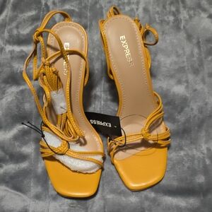 Express Women's Mustard Strappy Heels